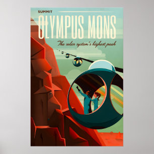 Retro Sci-Fi Olympus Mons Travel Poster