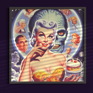 Retro Sci-Fi Pin-up Poster