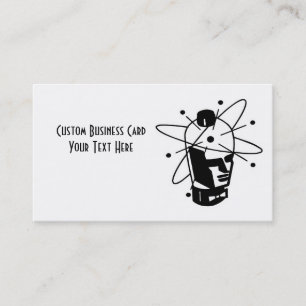 Retro Sci-Fi Robot Head - Black & White Business Card