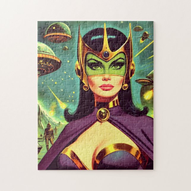 Retro Sci-Fi Woman Jigsaw Puzzle (Vertical)