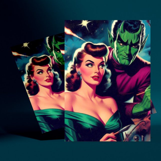 Retro Science Fiction Pin-up Postcard (Creator Uploaded)