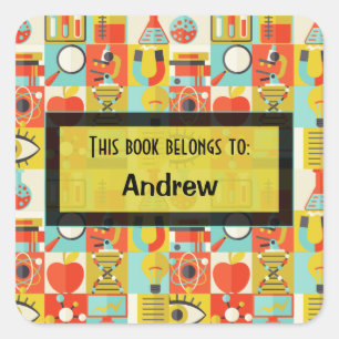 Retro Science Lab Personalized Kids Name Tag
