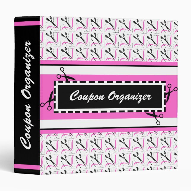 Retro Scissors Coupon or Sewing Organizer Binder (Front/Spine)