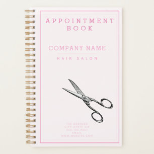 Retro Scissors - Pink Hairsalon Appointment Book Planner
