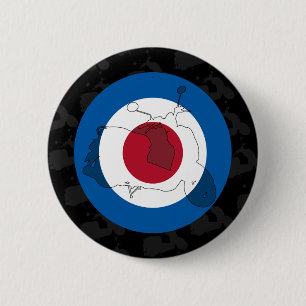 Retro Scooter Silhouette Badge 2 Inch Round Button