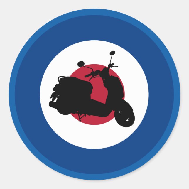 Retro Scooter Silhouette Sticker (Front)