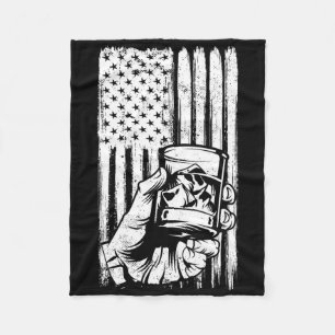 Retro Scotch Bourbon Whisky 4th Of July Fleece Blanket