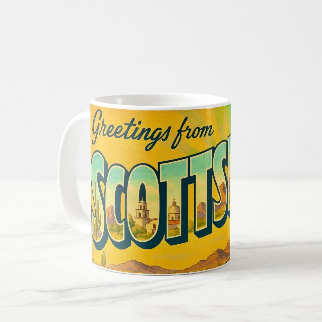 Retro Scottsdale AR Postcard Mug (Front Left)
