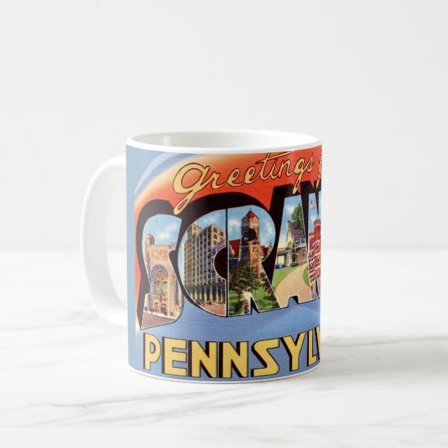 Retro Scranton PA Salutation Mug (Devant gauche)