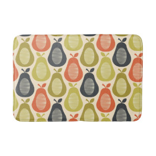 Retro Scribble Pears Pattern Bath Mat
