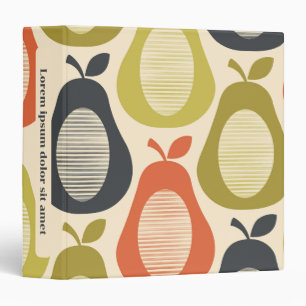Retro Scribble Pears Pattern Binder