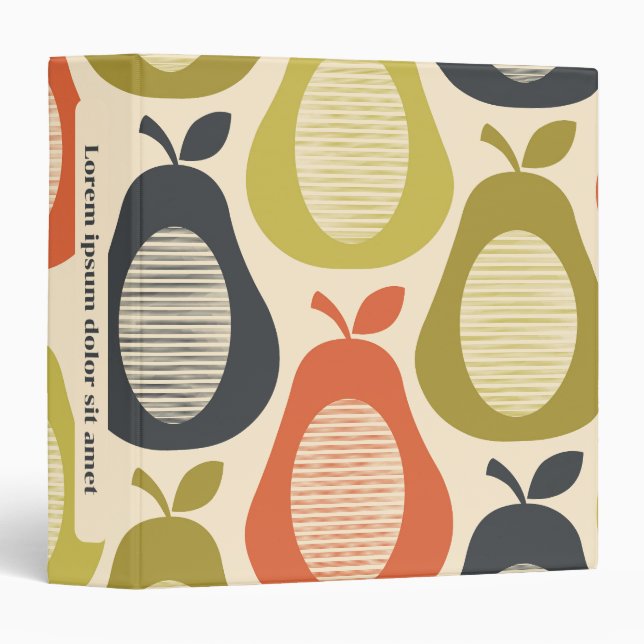 Retro Scribble Pears Pattern Binder (Front/Spine)