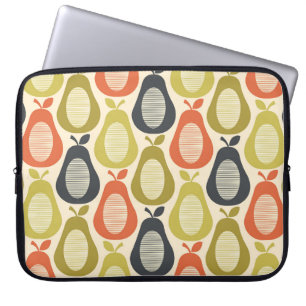 Retro Scribble Pears Pattern Laptop Sleeve