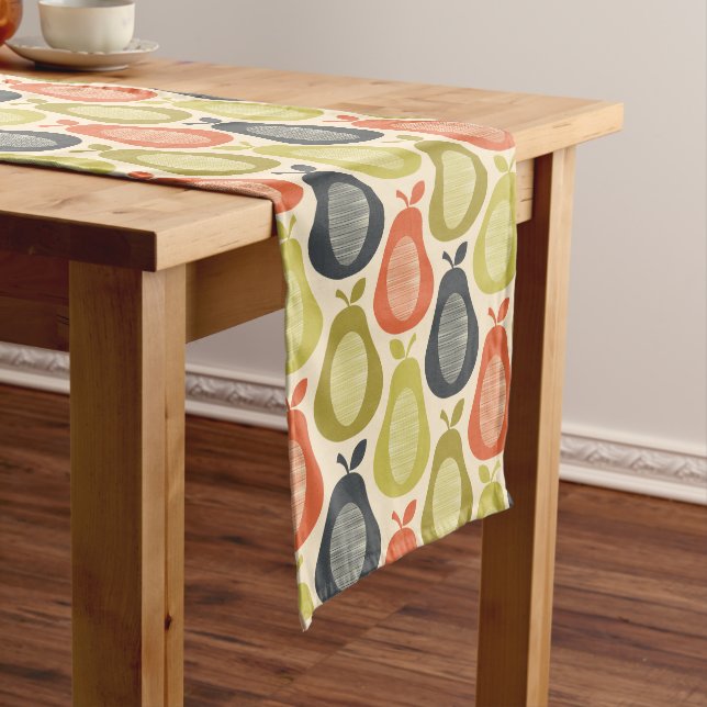 Retro Scribble Pears Pattern Medium Table Runner (In Situ)