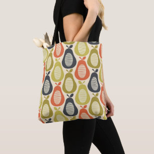 Retro Scribble Pears Pattern Tote Bag