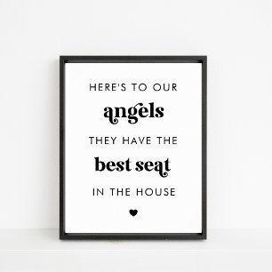 Retro Script Angels In Memory Of Wedding Sign
