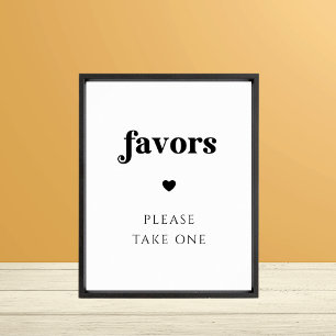 Retro Script Favours Please Take One White Sign