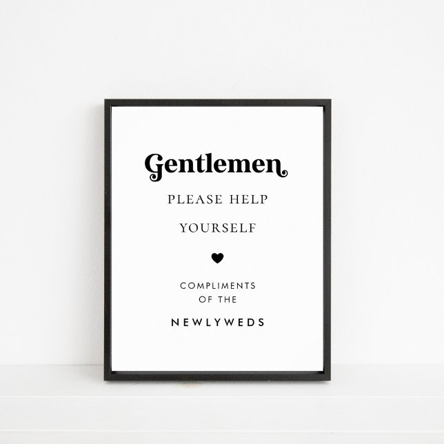 Retro Script Gents Bathroom Basket Wedding Sign (Creator Uploaded)