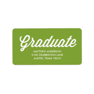Retro Script   Graduation Address Label
