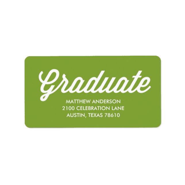 Retro Script | Graduation Address Label (Front)