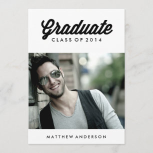 Retro Script   Graduation Party Invitation