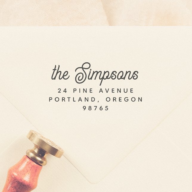 Retro Script Name & Simple Return Address Rubber Stamp (Creator Uploaded)