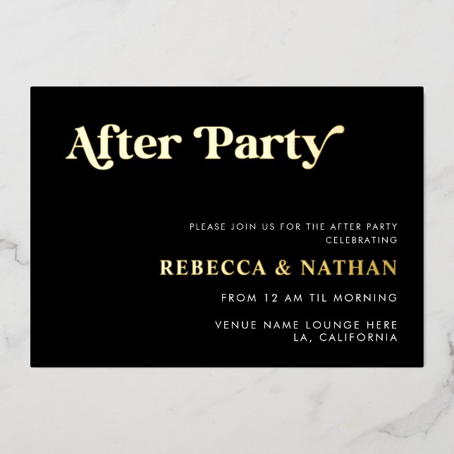 Retro Script Typography Wedding After Party Real F (Front)