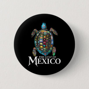 Retro Sea Turtle Gulf Of Mexico Never Forget 2 Inch Round Button
