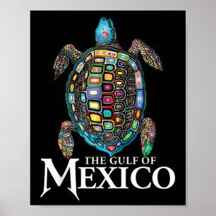 Retro Sea Turtle Gulf Of Mexico Never Forget Poster