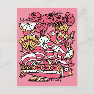 Retro Seafood Recipe Card