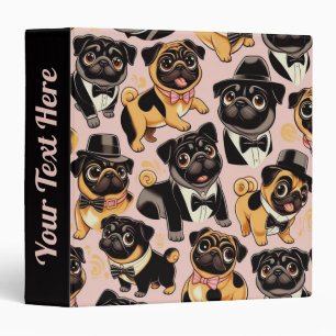 Retro Seamless Cute Pug Binder