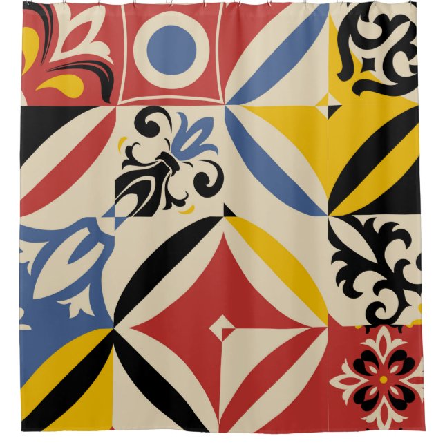 Retro seamless pattern from bright simple geometri (Front)