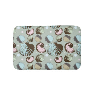 Retro Seashell Pattern Bath Mat