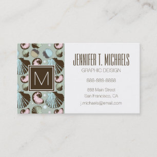 Retro Seashell Pattern Business Card