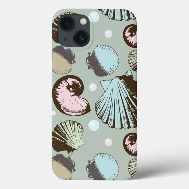 Retro Seashell Pattern Case-Mate iPhone Case (Back)