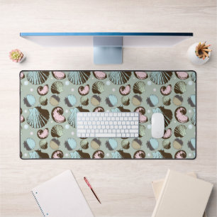 Retro Seashell Pattern Desk Mat