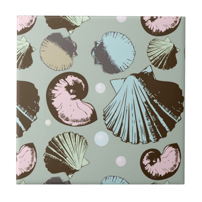 Retro Seashell Pattern Tile (Front)