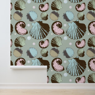 Retro Seashell Pattern Wallpaper