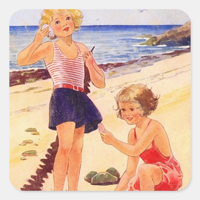 Retro Seashore Sticker (Front)