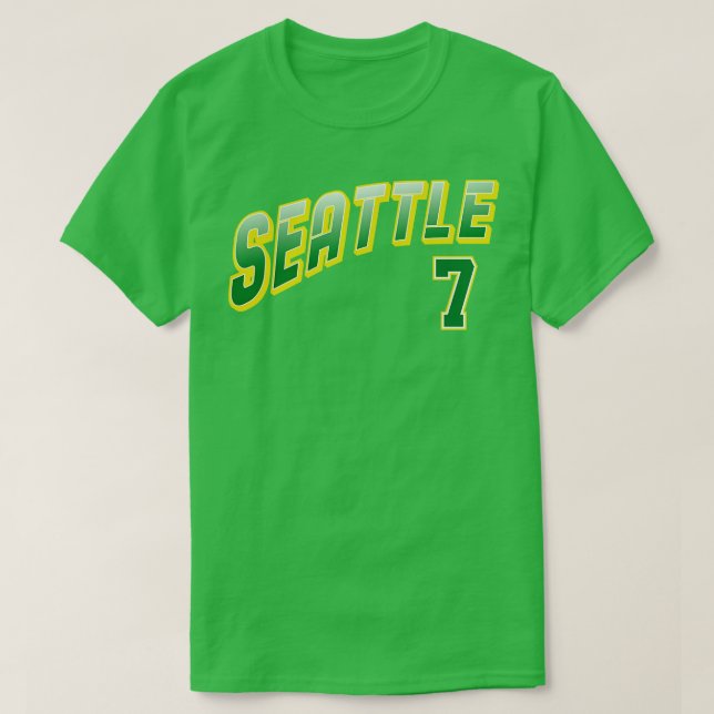 Retro Seattle Number 7 1 T-Shirt (Design Front)