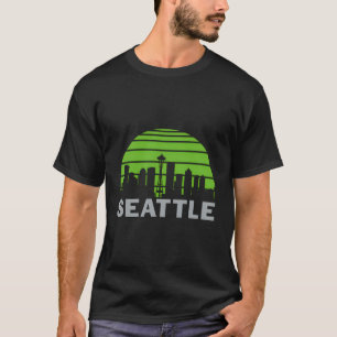 Retro Seattle Washington Skyline Sea Graphic T-Shirt