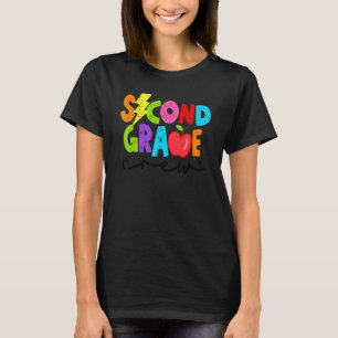 Retro Second Grade Crew Light Bolt 2nd Grade Back T-Shirt