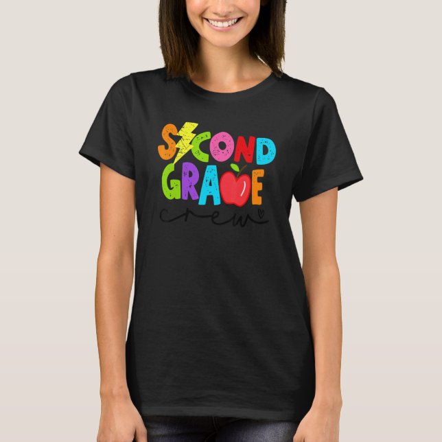 Retro Second Grade Crew Light Bolt 2nd Grade Back  T-Shirt (Front)
