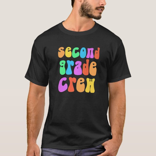 Retro Second Grade Crew Little Miss 2nd Gr Rainbow T-Shirt (Front)