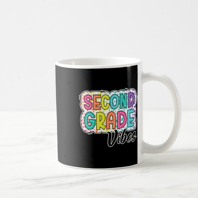 Retro Second Grade Vibes Back To School 2nd Grade  Coffee Mug (Right)