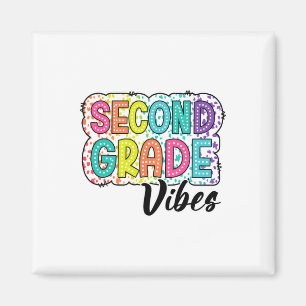 Retro Second Grade Vibes Ck To School 2nd Grade Dr Magnet