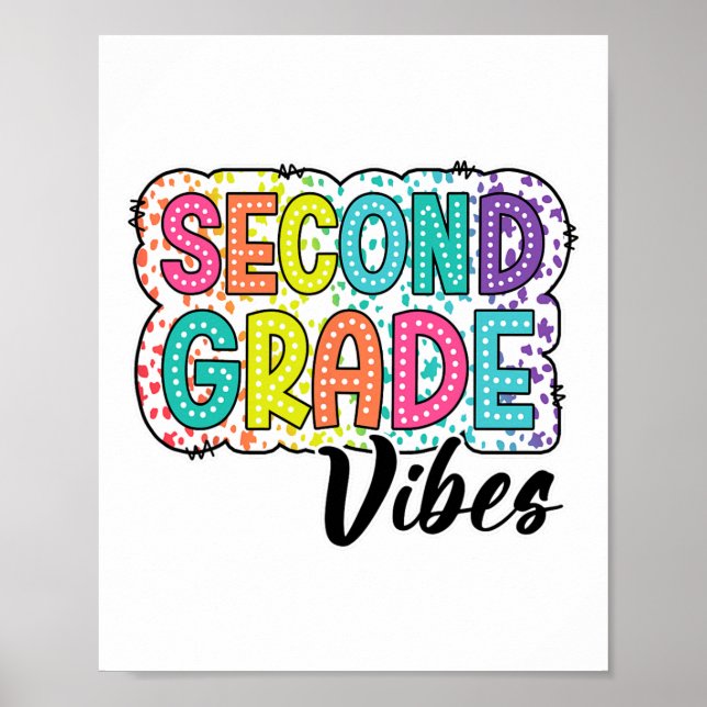 Retro Second Grade Vibes Ck To School 2nd Grade Dr Poster (Front)