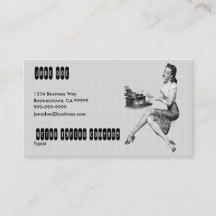 Retro Secretary B/W Business Card