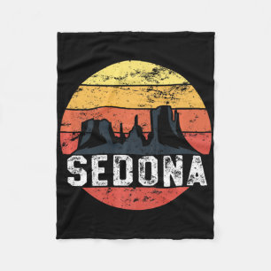 Retro Sedona Arizona Family Vacation Red Rocks Gif Fleece Blanket