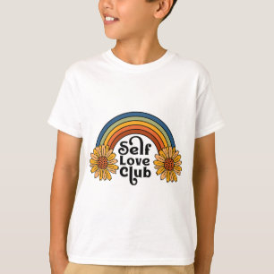 Retro Self Love Club Sunflower Rainbow Mental Heal T-Shirt